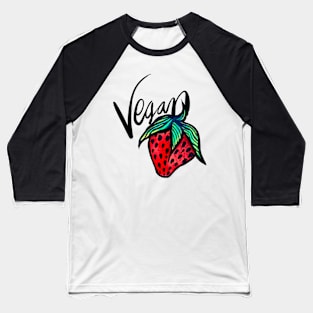Vegan Neon Strawberry Baseball T-Shirt